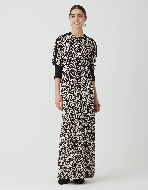 Water - resistant men's robes for post - shower useZip Front Maxi Dress Shabbos Robe with Contrast Sleeve Trim Ivory Green Multi Water - resistant men's robes for post - shower useZip Front Maxi Dress Shabbos Robe with Contrast Sleeve Trim Ivory Green Multi