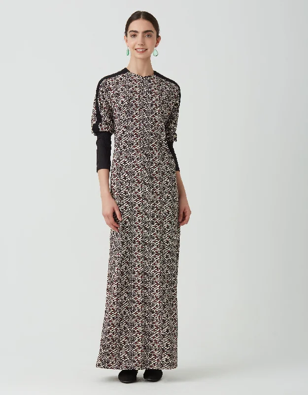 Short - style men's robes for a modern lookZip Front Maxi Dress Shabbos Robe with Contrast Sleeve Trim Ivory Wine Multi Short - style men's robes for a modern lookZip Front Maxi Dress Shabbos Robe with Contrast Sleeve Trim Ivory Wine Multi